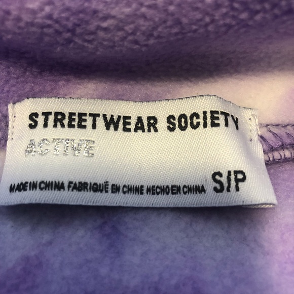 Streetwear Society Active tie dye fleece crop top size small - Picture 2 of 3